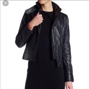Ted Baker Roark Luxe Black Leather Moto Jacket